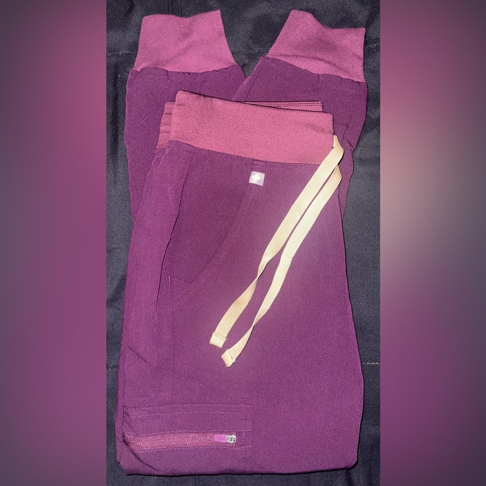 Figs Scrubs Bottom Color DEEP PURPLE - Petite XXS Zamora Jogger Pants